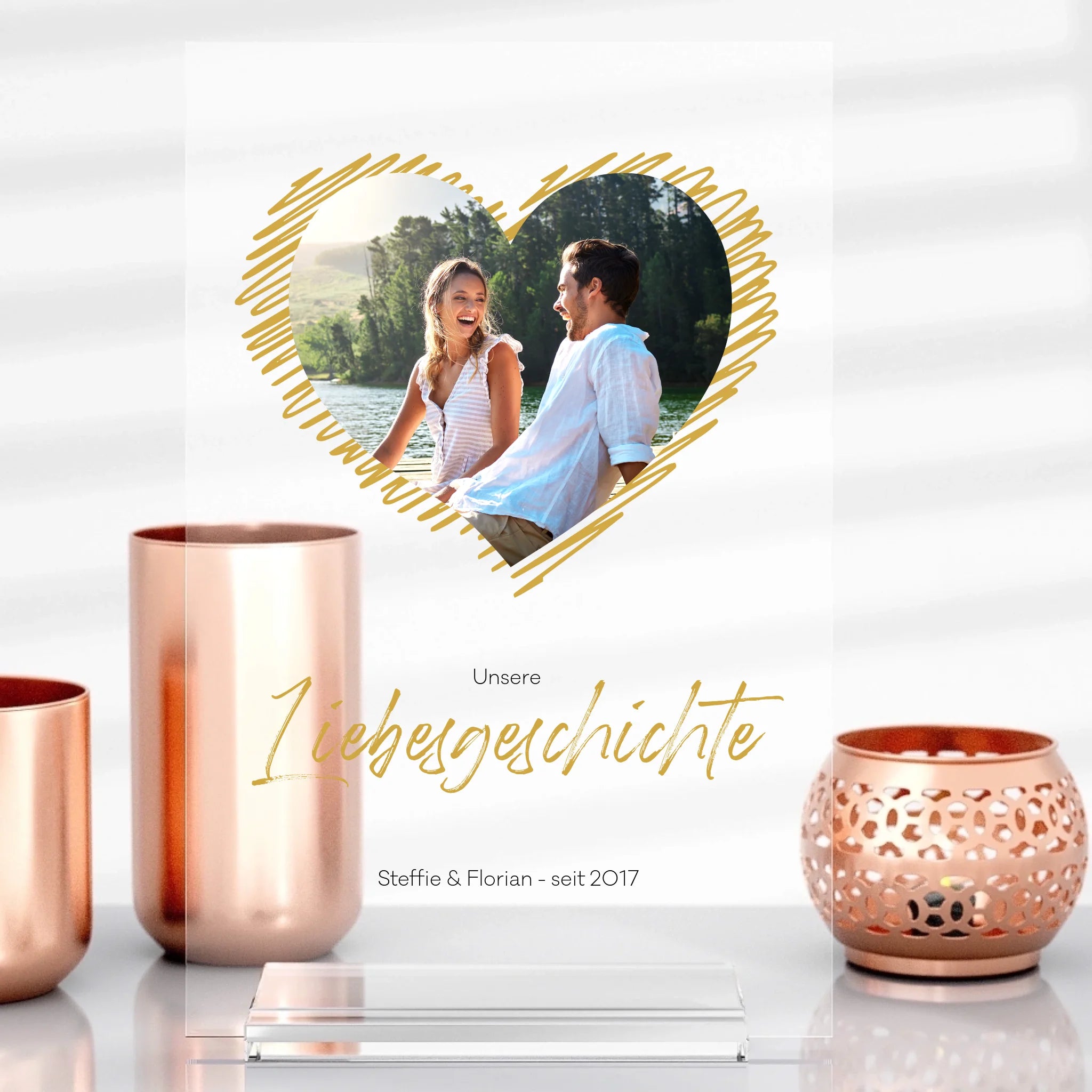 Valentinstag-Aufsteller aus Glas