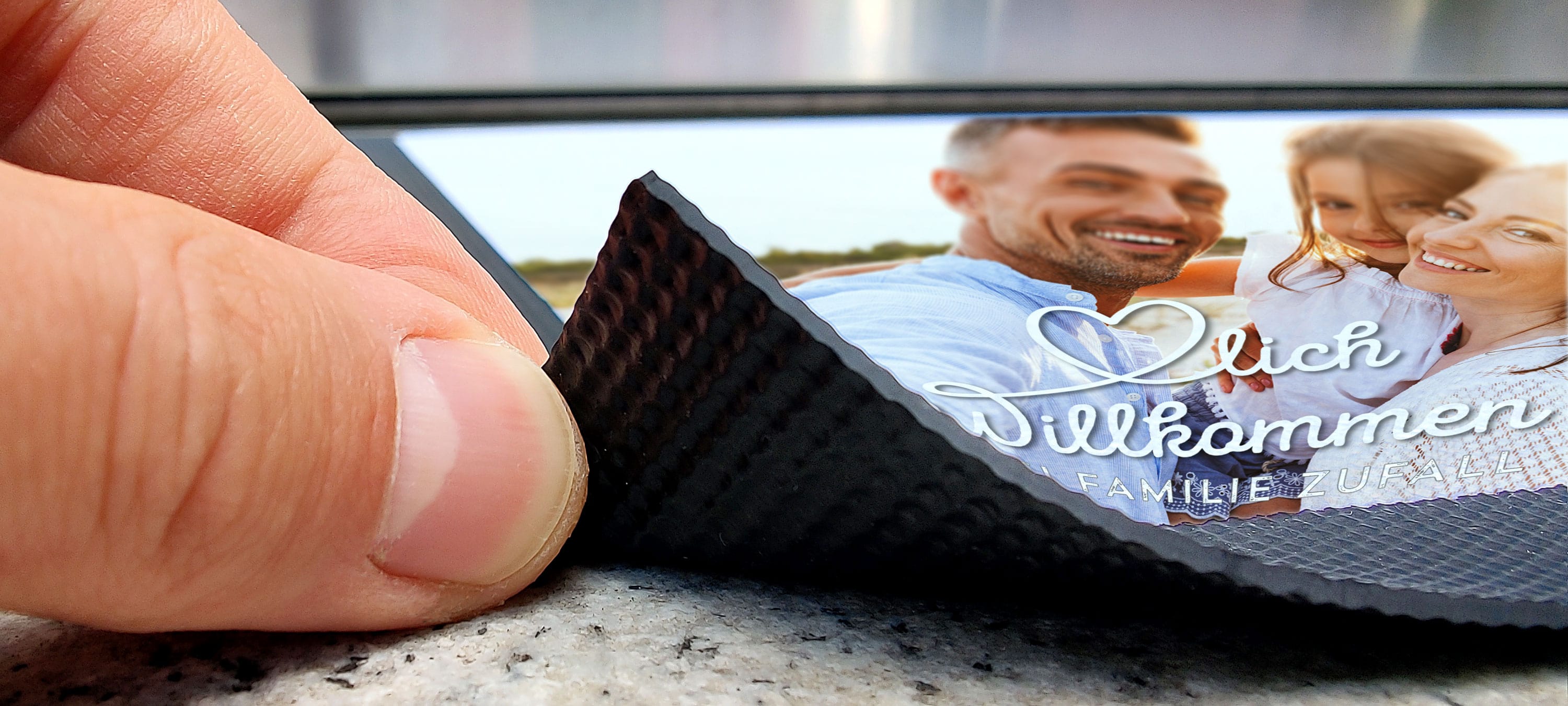 Extra dünne Fußmatte mit rutschfester Rückseite - individuell für dich personalisiert